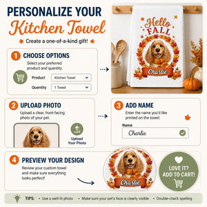 Hello Fall Dog Name Kitchen Towel - Personalized Kitchen Towel dcf4ca15-01f1-4528-8021-eb968c5882a2.jpg