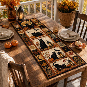 Halloween Quilted Table Runner, Fall Table Runner, Pumpkin Cat Ghost Bat Table Decor, Spooky Autumn Dining Table Runner Halloween Home Decor dcf535fe-c5c1-4005-a9a4-3c610342b785-14.jpg