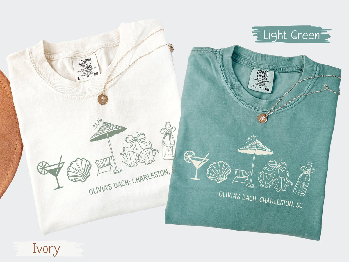 Custom Beach Bachelorette Shirt Coastal, Personalized Bach Charleston SC Bridal Party Tee, Girls Trip Beach, Coastal Bach, Group T-shirts dd0a496b-d1b3-4e77-b8d6-cebf88275ac6-3.jpg