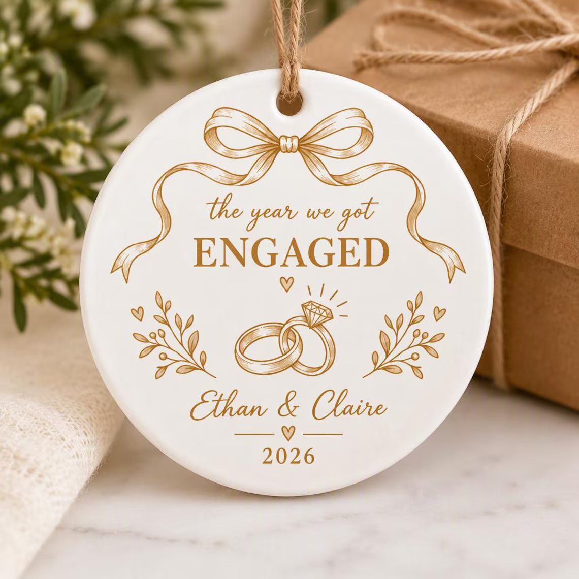 Engagement Ceramic Ornament, Personalized Couple Christmas Keepsake, The Year We Got Engaged Proposal Gift dd1ba04e-c4e9-4c27-84b5-c373e017dd3a-7_converted.png