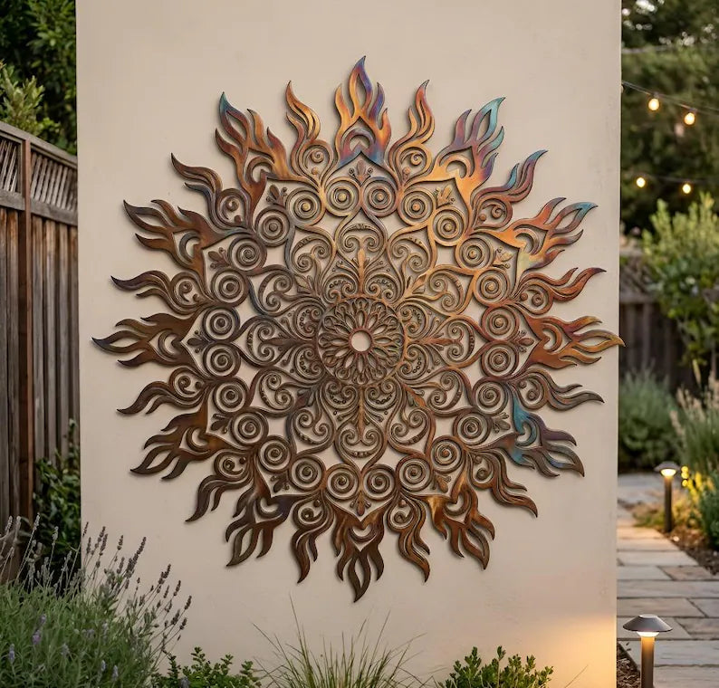 Sun Metal Wall Art Outdoor, Rustic Mandala Wall Decor, Large Garden Wall Hanging, Patio Fence Decor dd1f3df9-61e4-4c10-850a-4938da1910d3-fyh.webp
