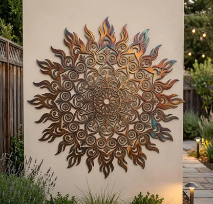 Sun Metal Wall Art Outdoor, Rustic Mandala Wall Decor, Large Garden Wall Hanging, Patio Fence Decor dd1f3df9-61e4-4c10-850a-4938da1910d3-fyh.webp