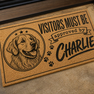 Visitors Must Be Approved By [Pet Name] – Custom Pet Portrait Doormat - Personalized Doormat dd3b30aa-fc9e-4996-9577-85d41f2d969f.jpg