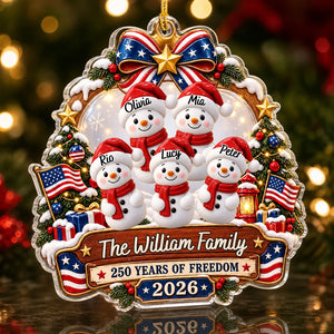 Personalized Patriotic Snowman Family Christmas Ornament 2026, Custom Family Names, America 250th Anniversary Keepsake, Christmas Gift for Family dd416533-3c81-4f33-ae90-b645db988a0c-banner-4.webp