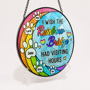 Rainbow Bridge Visiting Hours Suncatcher – Personalized Pet Names - Personalized Suncatcher Stained Glass dd4a1880-54e0-43d0-bdc2-87473d478117.jpg