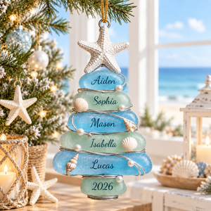 Custom Sea Glass Tree 2026 Acrylic Ornament, Beach Family Christmas Decor, Personalized Coastal Keepsake, Grandkids Gift dd95aa45-f4be-45a3-9024-ce428fe84ad1-a435300f-9ed4-4155-b36b-3eb9c25d486a.png