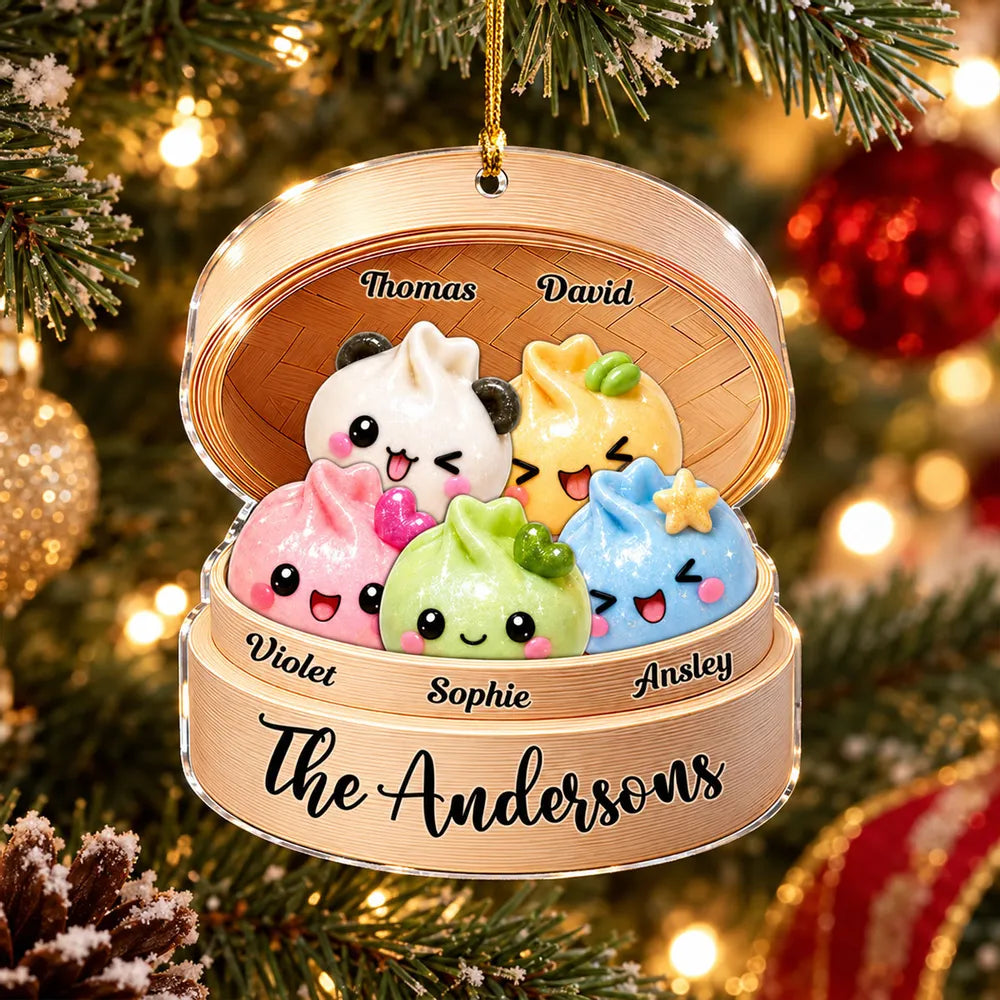Personalized Family Dumpling Ornament, Custom Names and Family Name Dim Sum Basket Christmas Decoration, Cute Family Keepsake Gift dda804fe-4089-4f95-ad6c-9c9a85bcc36d-1.webp
