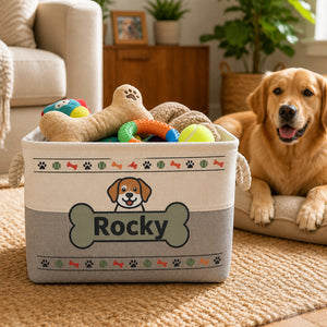 Personalized Dog Toy Storage Bin – Bone Badge Name - Personalized Storage Bag ddb2735a-60f7-4a60-b293-b92725bec3f3.jpg