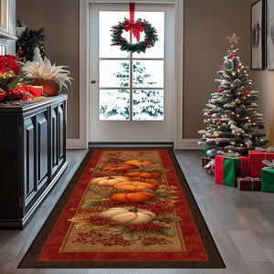 Harvest Pumpkin Runner Rug: Autumn Berries and Wheat Pattern, Rustic Orange Fall Home Decor ddb720d2-4d31-49b6-9ed7-df6778209fb4-5.jpg