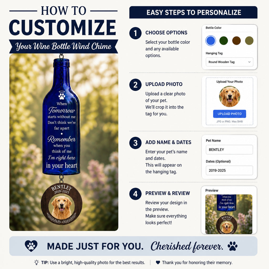 Personalized Pet Memorial Wine Bottle Wind Chime – Photo & Name - Personalized Wine Bottle Wind Chime ddb727b6-7895-49d3-95ca-c89a058e5d4b.jpg