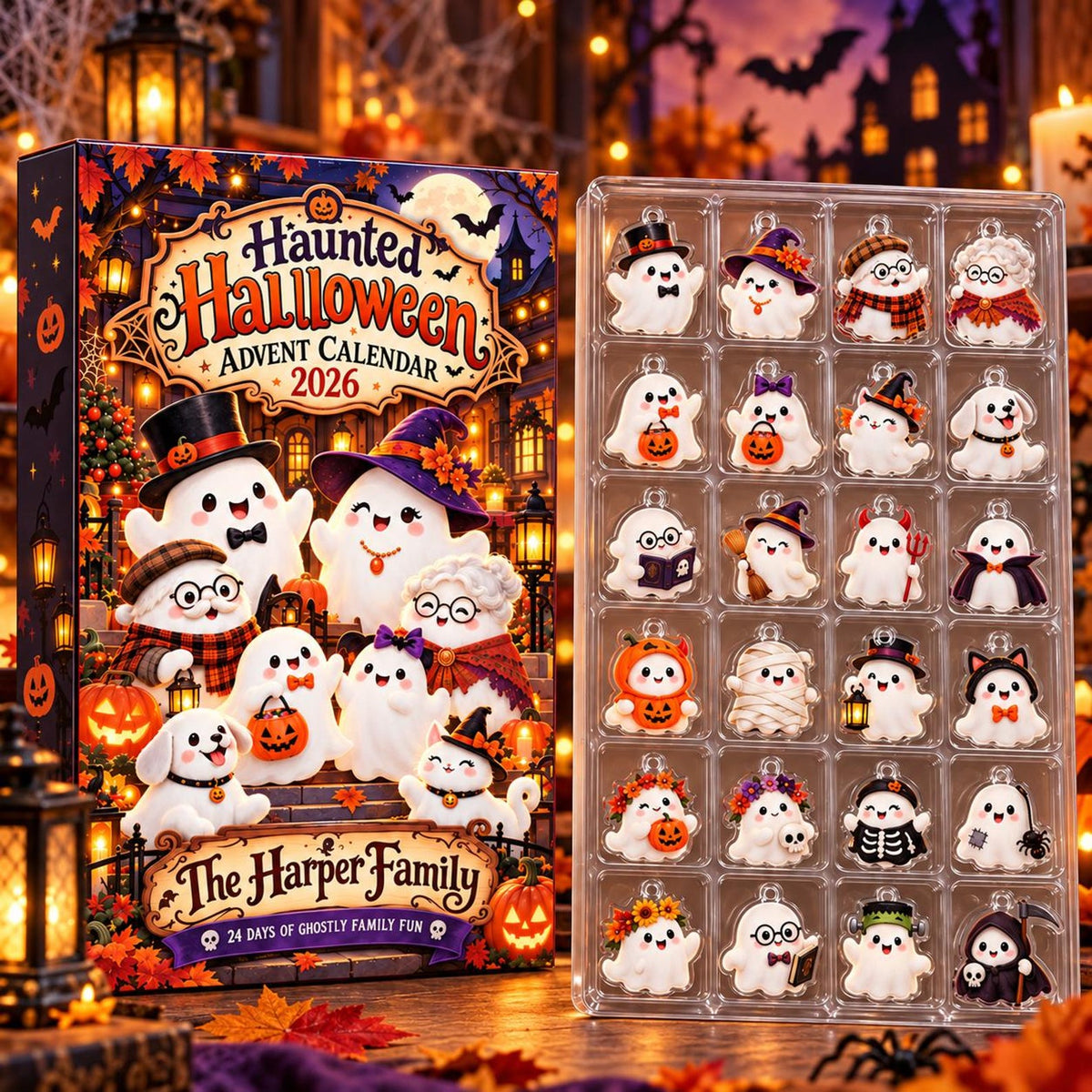 Personalized Halloween Advent Calendar, Custom Family Ghosts, 24 Acrylic Charm Ornaments, Cute Spooky Family Countdown Gift ddc9c691-a233-4df7-a5e2-9774f3ce9f51-il_1588xN.8575043412_150a.jpg