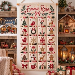 Personalized Christmas Advent Calendar, 24 Fillable Pocket Fabric Wall Hanging, Custom Holiday Countdown, Reusable Family Christmas Decor ddcede14-b5cd-44be-9748-3d662a80cc5e-il_1588xN.8624038187_mjua.jpg