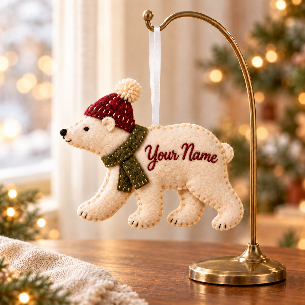 Polar Bear Ornament, Shape Felt Ornament for Hers, Winter Christmas Decor, Unique Gift ddf3702c-d55c-4c3c-a79c-e420be3c4b6f-G-u-b-c-c-c-th-u-t-n-Noel.png