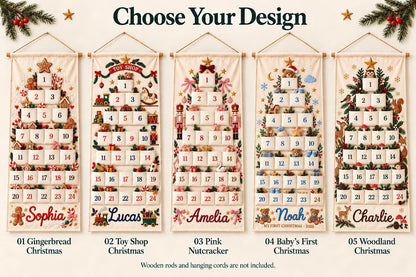 Personalized Christmas Advent Calendar, 24 Fillable Pockets, Reusable Christmas Wall Hanging, Home Countdown for Family Traditions ddf444d7-3416-4209-9e22-fa7a26af254f-fgdgfbhnjh-3-.jpg