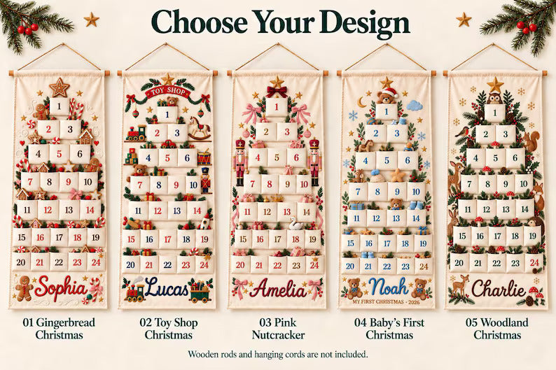 Personalized Christmas Advent Calendar, 24 Fillable Pockets, Reusable Christmas Wall Hanging, Home Countdown for Family Traditions ddf444d7-3416-4209-9e22-fa7a26af254f-fgdgfbhnjh-3-.jpg