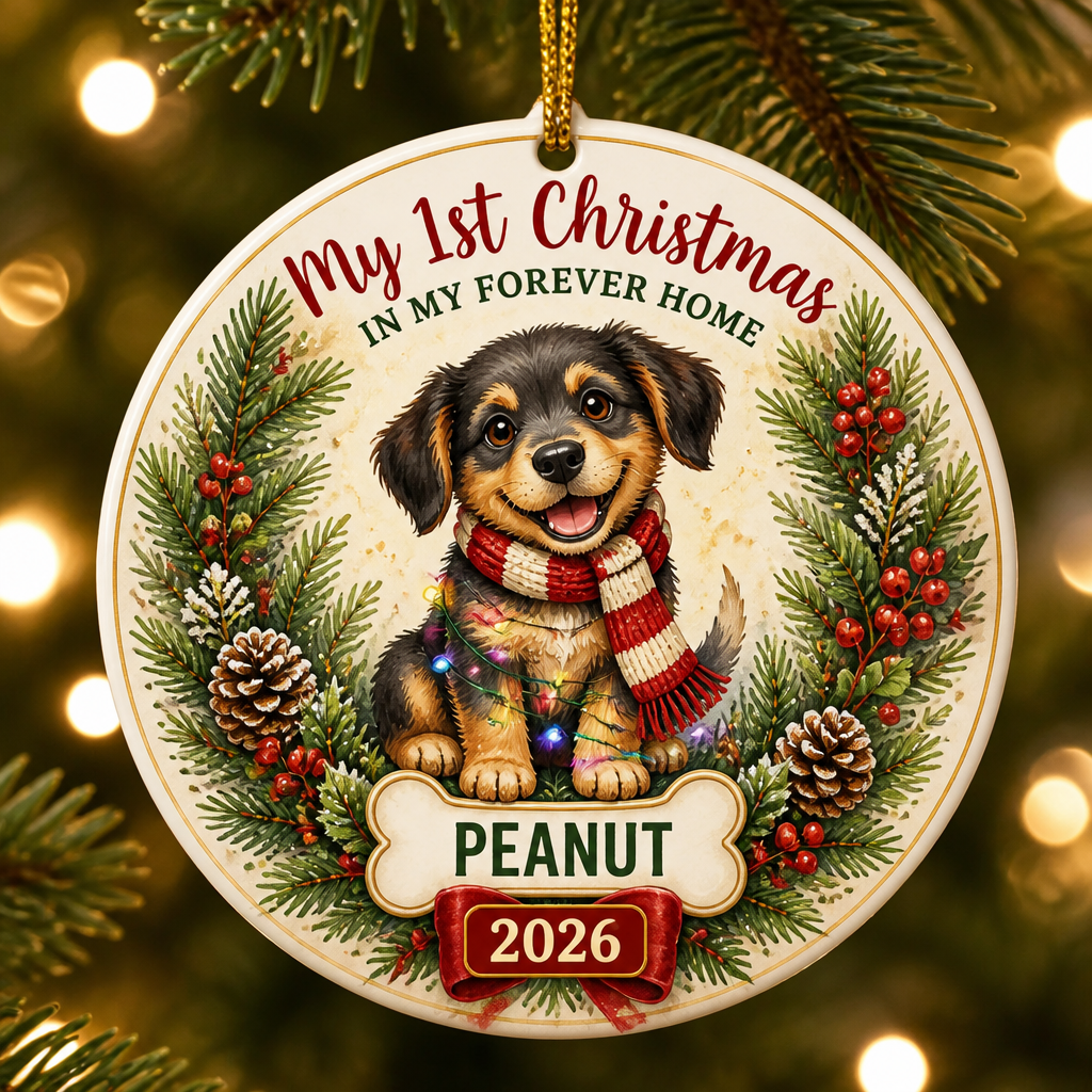 My 1st Christmas In My Forever Home - Personalized Pet Ornament (Name + Year) - Personalized Ornament ddf6e0d7-714e-49d5-b585-85ee252a9771.png