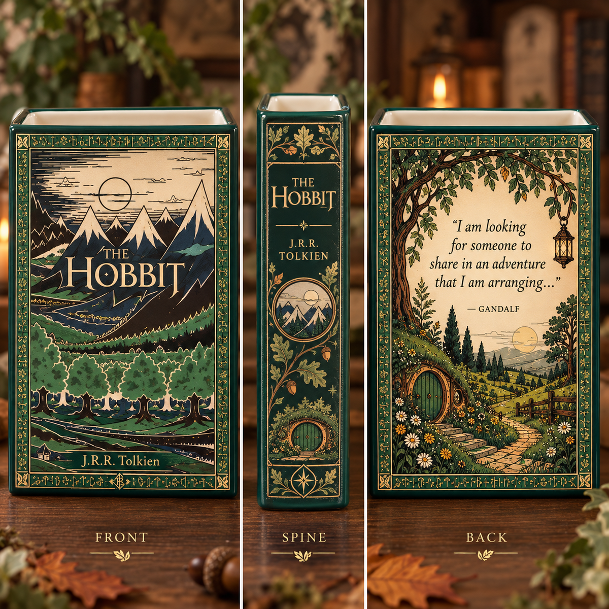 The Hobbit Book Cover Style Ceramic Vase, Decorative Flower Vase for Book Lovers and Reading Nooks de02026d-bdef-49a8-b3e1-22d015b0f556-banner-2.png