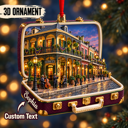 Personalized 3D French Quarter Suitcase Christmas Ornament – New Orleans USA Travel Souvenir & Gift for New Orleans Lovers de1e4801-9237-4662-9643-1f29abb5253d-New-Orleans-French-Quarter-suitcase-ornament.png