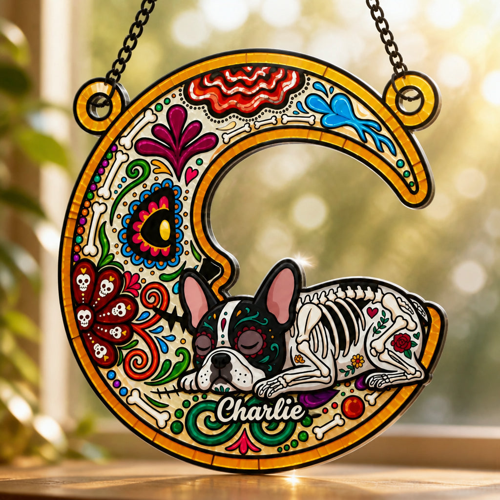 Day of the Dead Custom Pet Portrait Suncatcher - Personalized Suncatcher Ornament de55a274-52b8-43c1-917d-8f2b595d6f77.jpg