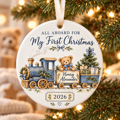 Personalized Baby’s First Christmas Ornament 2026, Blue Train & Teddy Bear, Custom Name Keepsake, Baby Boy Gift for New Parents de5ee068-186a-48b8-9ed8-dc99d5d1d3aa-Henry-Alexander-s-First-Christmas-Ornament-3.png