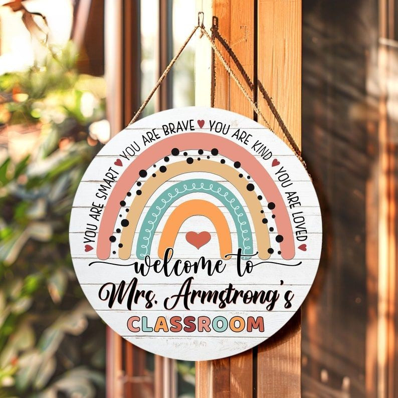 Personalized Teacher Door Sign, Classroom Door Hanger, Teachers Appreciation Gifts, Back To School, Classroom Welcome Sign, Teacher Gifts