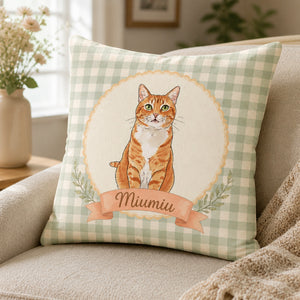 Custom Cat Portrait Pillow – Scalloped Medallion Gingham - Personalized Pillow de639ec0-4617-43d6-b383-226f33bddc1a.jpg