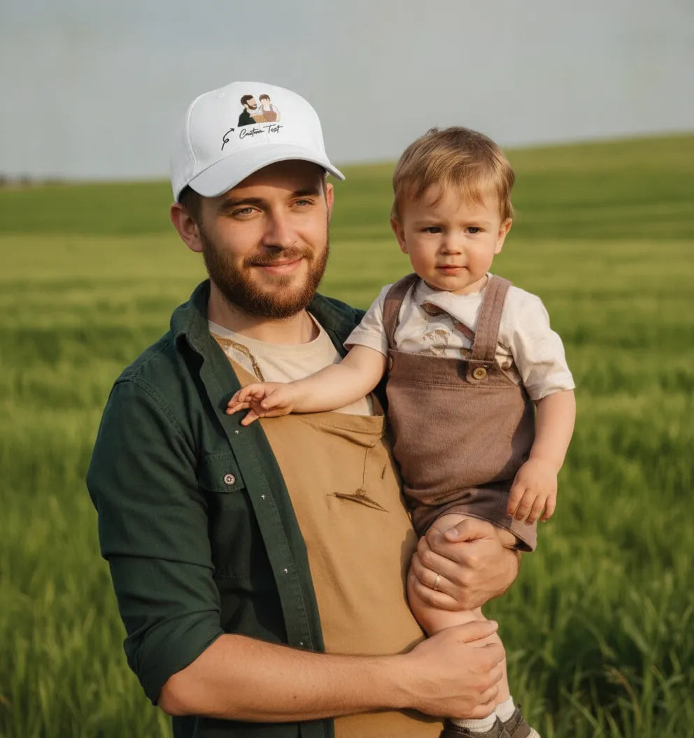 Custom Embroidered Outline Photo - Portrait Embroidered Dad Cap