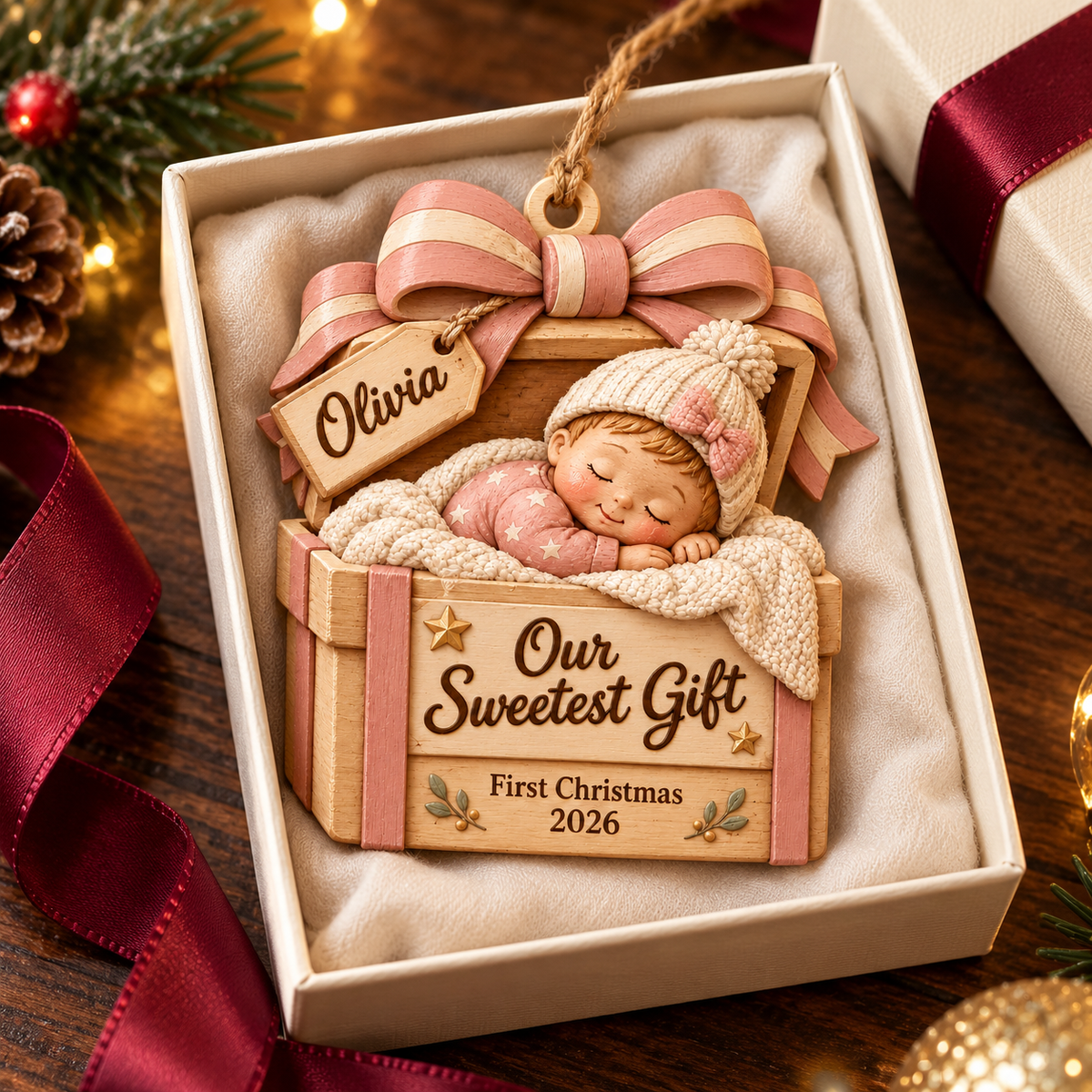 Personalized Grandbaby’s First Christmas Ornament 2026 – Custom Baby Name Keepsake, Moon & Teddy Bear Design, Gift for New Grandparents de8a43e9-075c-4a7e-b2f2-642bde8f96d2-Olivia-s-pink-first-Christmas-ornament-4.png