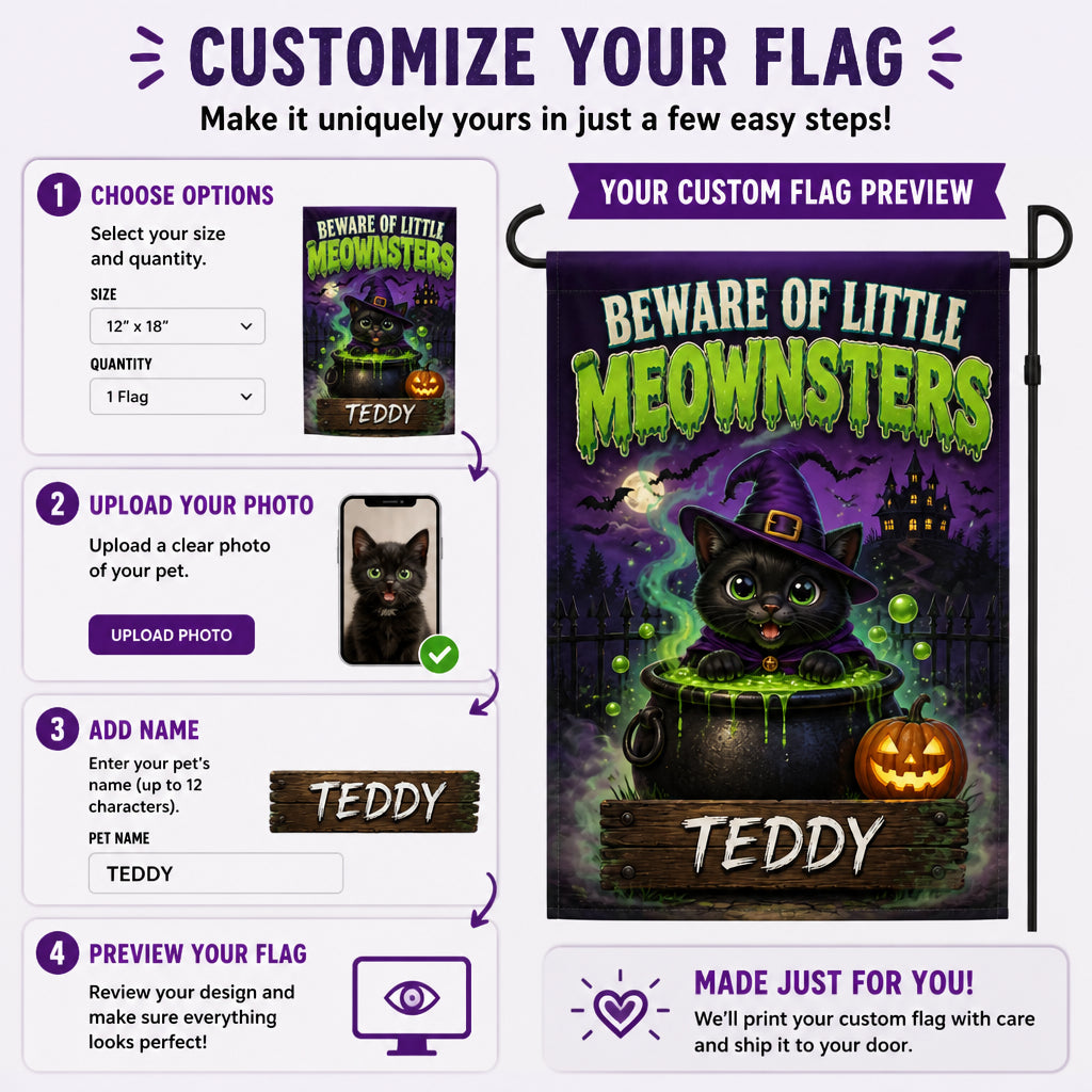 Beware of Little Meownsters Personalized Cat Garden Flag - Personalized Family Flag de9b42ef-18e0-43ab-bde6-22cab494b55e.jpg