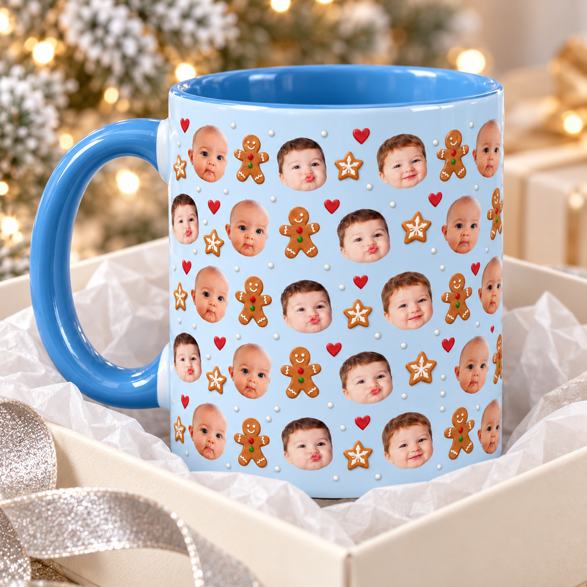 Personalized Christmas Photo Mug, Custom Baby Face Coffee Cup with Gingerbread Cookies and Hearts, Holiday Gift for Mom and Grandma dea11528-daad-4c1f-a94a-2d7c253bb74e-Baby-blue-gingerbread-sweeties-gift-mug-3.png