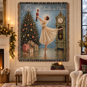 Nutcracker Woven Blanket Personalized Gift For Ballet Dancer Nutcracker Season Ballet Keepsake Custom Name Blanket Clara Christmas Tapestry deaa512c-7a7c-4230-93d8-00baf6d7f51e-gfgf-1-.png