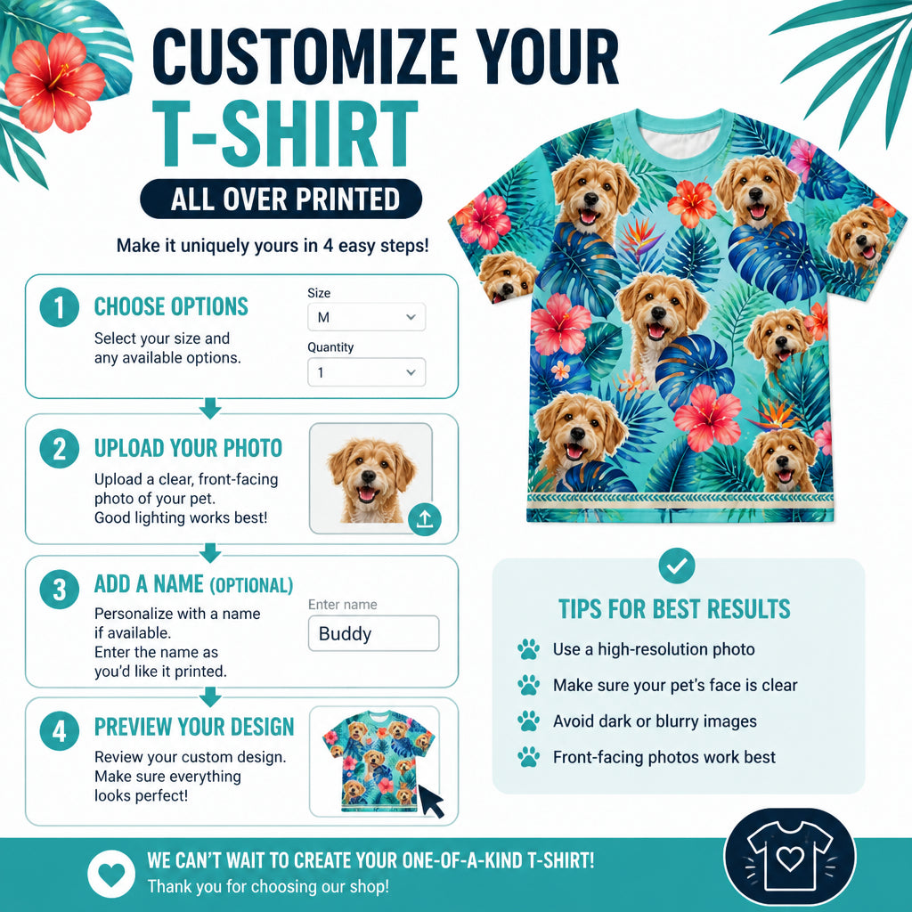 Custom Pet Photo Tropical AOP Tee - Personalized T-Shirt - All over printed deb4e72d-140f-47dc-b842-6a12bc8b3299.jpg