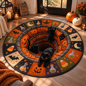 3D Halloween Black Cat Round Rug, Spooky Optical Illusion Carpet, Pumpkin Vortex Quilted Floor Mat, Witchy Fall Decor, Cat Lover Gift deb73cee-5f24-4f13-b806-e8e29ea6d800-27564862-0b39-49f0-a17a-2b999a0d8ea9.png