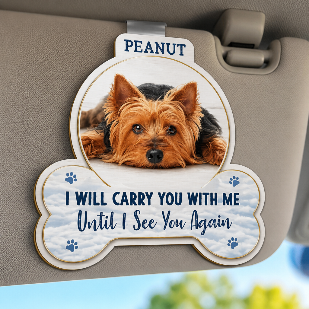 Pet Memorial Car Visor Clip – Carry You With Me (Photo + Name) - Personalized Car Visor Clip debf8219-89c8-40ad-bad1-e57434970870.png
