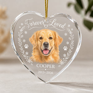 Forever Loved Pet Memorial Crystal Ornament (Photo-to-Portrait) - Personalized Crystal Ornament dec2ef38-c036-44a5-81e9-b52621d479ce.jpg