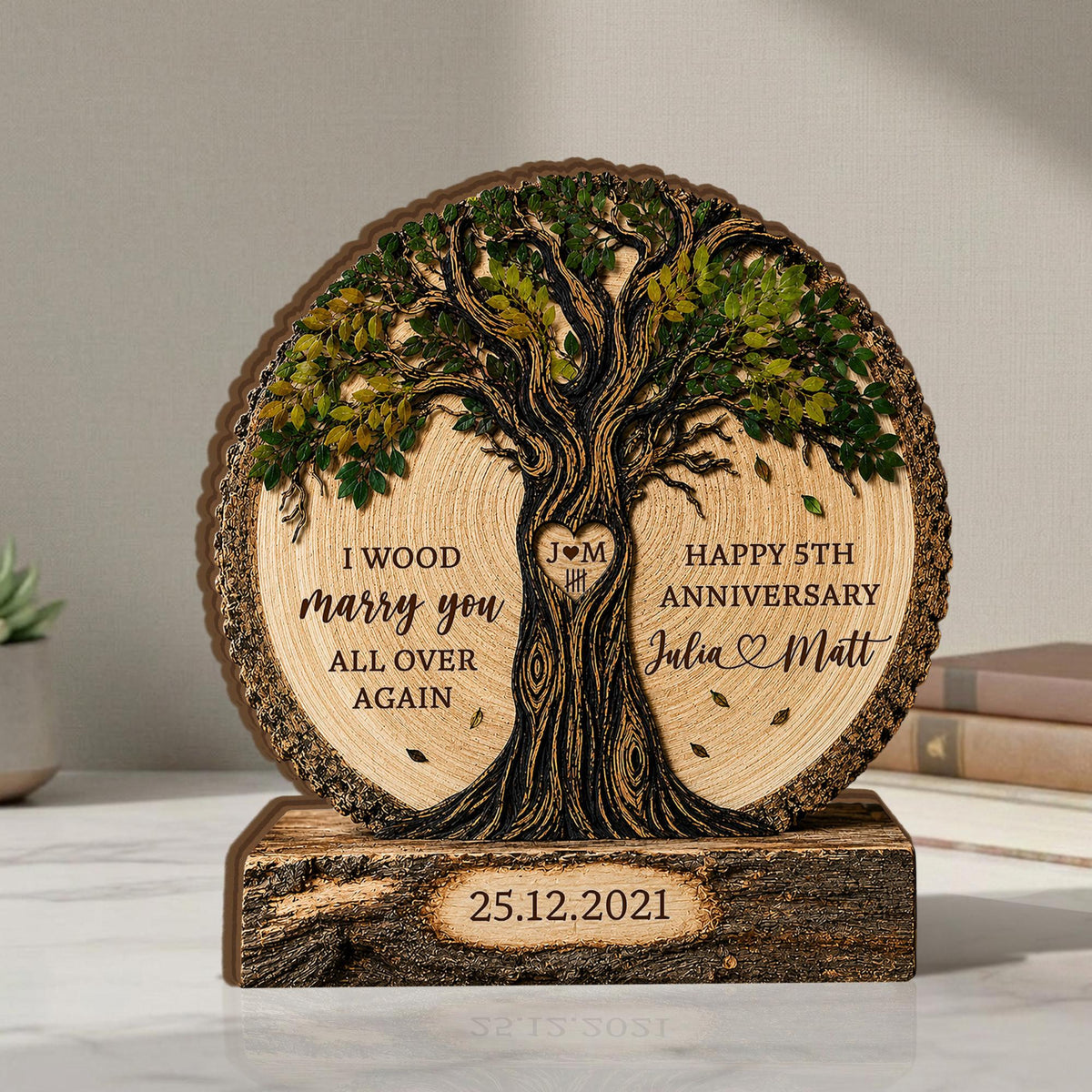 Personalized Couple Tree Wooden Block, Wood Anniversary Gift For Couples, Wedding Gift for Wife Husband,Family Keepsake,5th Anniversary Gift ded1c2d2-52f4-47e0-a67b-7a63a8b093c5-6.jpg