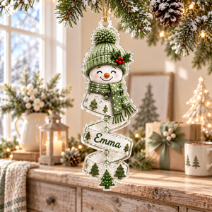 Custom Christmas Snowman Spiral Ornament 2026, Custom Name Snowman Acrylic Ornament, Christmas Tree Decor, Santa Snowman, Christmas Keepsake def09c30-f3a2-4ef9-9eab-1a6d50ae8745-green.png