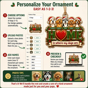 Home Is Where My Dogs Are - Custom Pet Photo Wreath Wood Ornament - Personalized 3-Layered Wood Ornament deff6849-9bec-46ab-b362-01f8ded86462.jpg