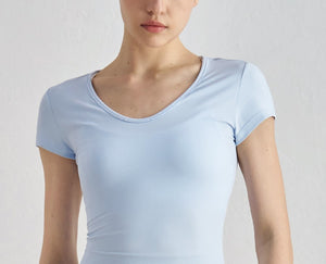 Tight Yoga Tops Short-sleeved Sports Polo Shirts For Women Slim Fitness Yoga Clothes ADDK1515