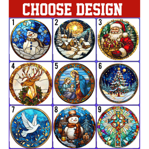 Personalized Stained Glass Christmas Ornament 2026 – Custom Name Holiday Tree Decoration – Santa, Snowman, Christmas Tree Decoration Gift