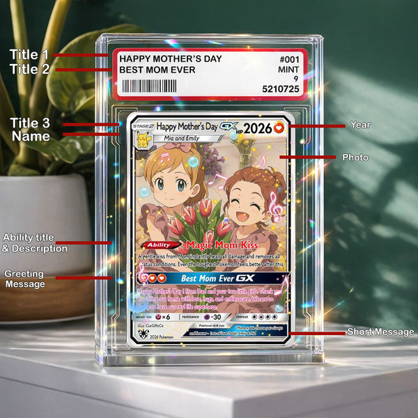 mom pokemon card PKM Mother's Day Acrylic Plaque | Custom Photo Art Card | Best Card Acrylic Plaque | Personalized PKM Gift for Mum | Gift From Kids | New Mom Gift Certificate number:114557164 Metal vibrant colors Magic The Gathering Kaldheim