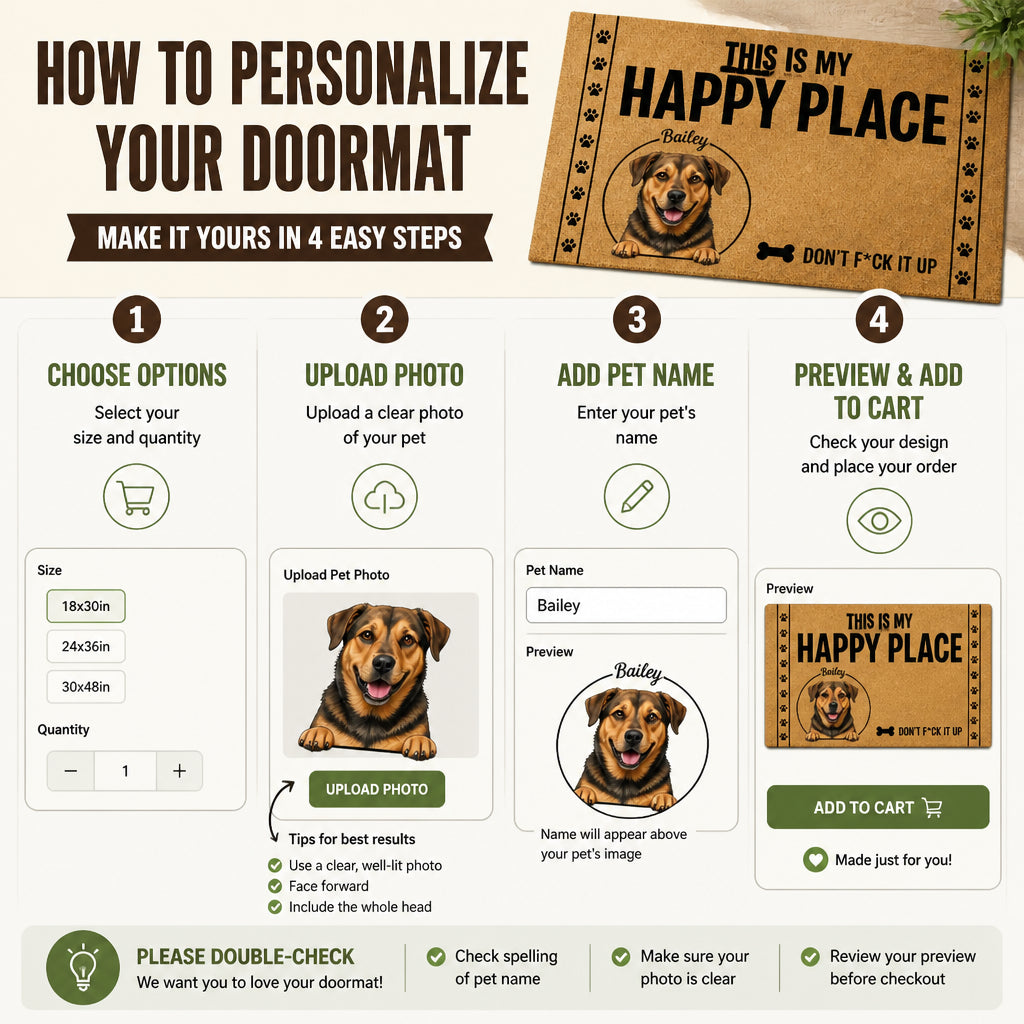 Personalized Dog Happy Place Doormat – Pet Portrait + Name - Personalized Doormat df0179a6-5dfb-4f58-a09f-440179e1fe53.jpg