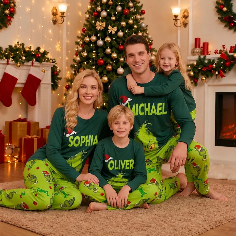 Personalized Christmas Pajamas, Grinch Family Pajamas, Matching Christmas Green Family Pajamas, Couples Christmas Pajamas Monogram df230ca5-f84c-492f-bd00-dfe8f253496f-ggfg-1-.webp
