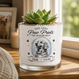 Pet Memorial Planter – You Left Paw Prints On Our Hearts (Photo-to-Sketch) - Personalized Mini Glass Plant Pot df5418e6-2606-4602-870e-7899f680097e.jpg