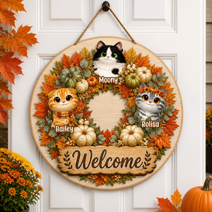 Autumn Welcome Pet Portrait Door Sign (3 Pets) - Personalized Wood Sign df547fa5-64aa-48f7-b530-5e9df4498f43.png