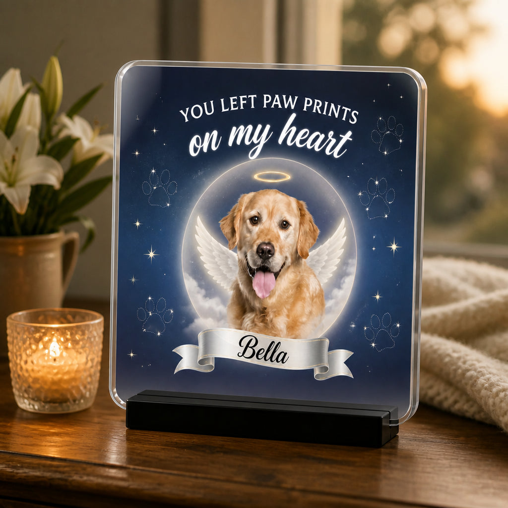 Pet Memorial Acrylic Plaque – You Left Paw Prints On My Heart (Photo + Name) - Personalized Acrylic Plaque df5a636c-b5fb-4dc8-8da1-1a94c61654fa.jpg