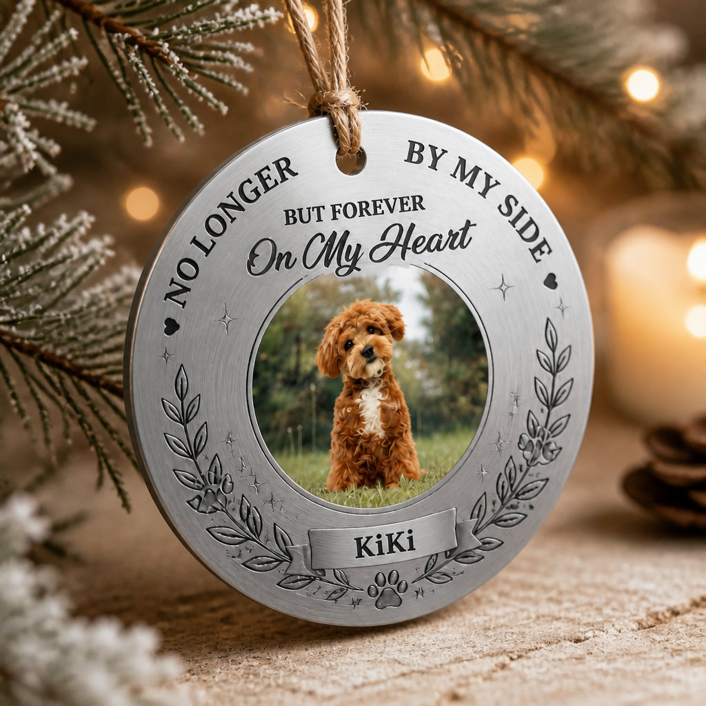 Pet Memorial Aluminum Ornament — No Longer By My Side - Personalized Aluminum Ornament df754702-a402-485f-85ff-f7e3e9c978dc.jpg