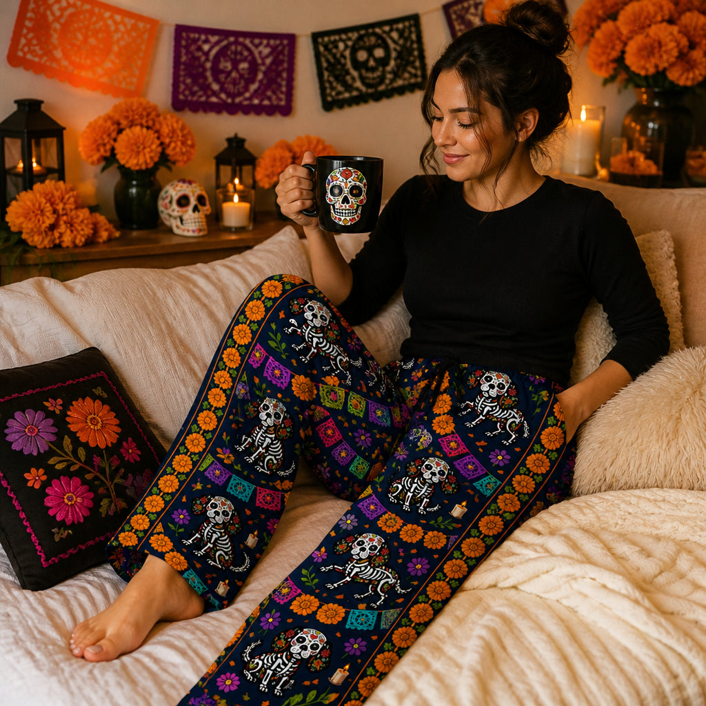 Day of the Dead Sugar-Skull Dogs Sweatpants - Sweatpants dfbbc5f3-1c07-4272-9cac-0622a9c09260.jpg