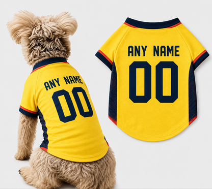 Ecuador Dog Tshirt 2026 World Cup Pet Clothes Jersey Style Custom Name and Number Pet Clothes Gifts