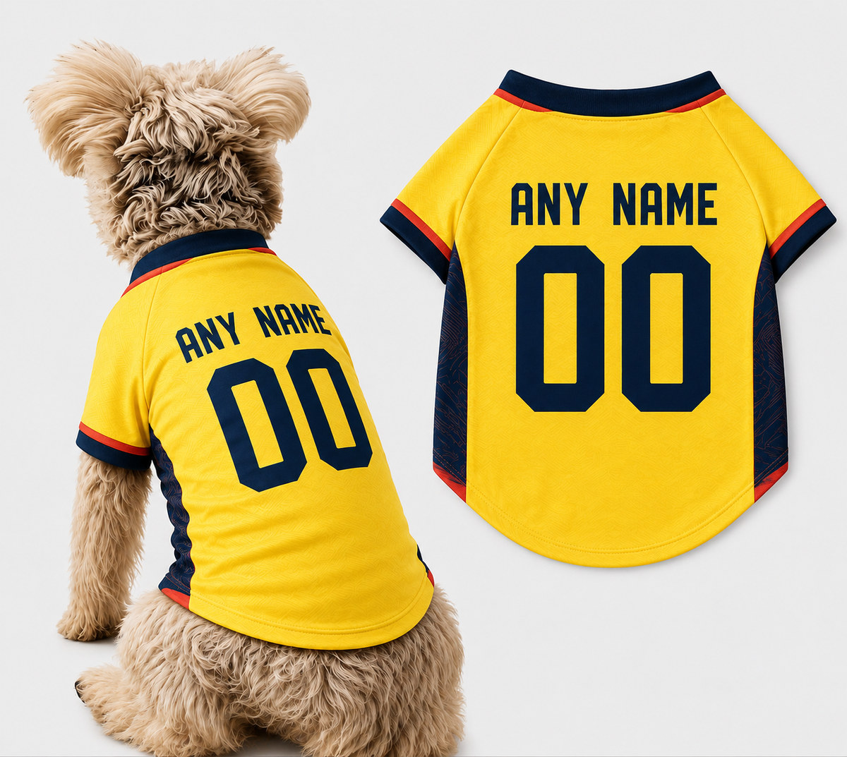 Ecuador Dog Tshirt 2026 World Cup Pet Clothes Jersey Style Custom Name and Number Pet Clothes Gifts